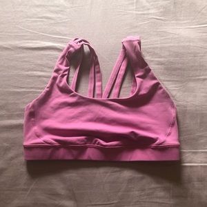Pink Lululemon sports bra